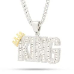 Crowned King Necklace 9 Crowned King Necklace -King Ice Shop crowned king necklace white gold 1 2 king ice 30594654666927