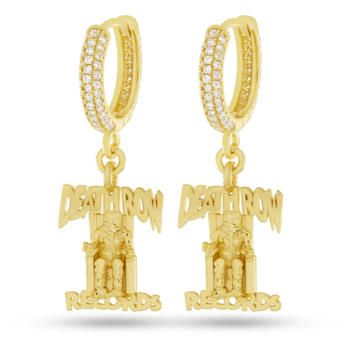 Death Row Records X King Ice - Hanging Logo Earrings 1 Death Row Records X King Ice - Hanging Logo Earrings