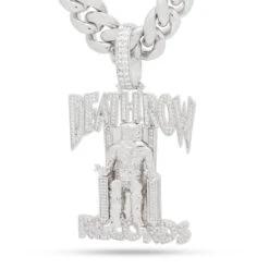 Death Row Records X King Ice - Iced Logo Necklace -King Ice Shop death row records x king ice iced logo necklace king ice 35935887949999