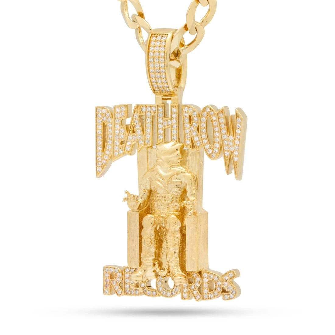 Death Row Records X King Ice - Solid Gold Iced Logo Necklace 8 Death Row Records X King Ice - Solid Gold Iced Logo Necklace - Image 8