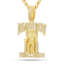 Death Row Records X King Ice - Solid Gold Iced Logo Necklace 22 Death Row Records X King Ice - Solid Gold Iced Logo Necklace -King Ice Shop death row records x king ice solid gold iced logo necklace solid gold 14k gold 2 3 king ice 37562893402287