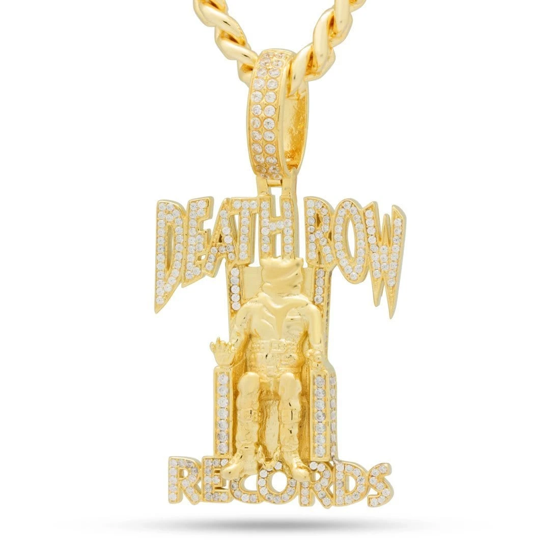 Death Row Records X King Ice - Solid Gold Iced Logo Necklace 3 Death Row Records X King Ice - Solid Gold Iced Logo Necklace - Image 3
