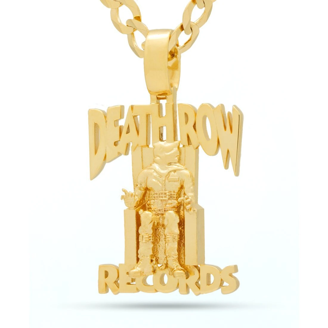 Death Row Records X King Ice - 14K Solid Gold Logo Necklace 1 Death Row Records X King Ice - 14K Solid Gold Logo Necklace