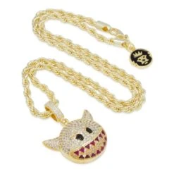 Devil Emoji Necklace -King Ice Shop devil emoji necklace king ice 30589483319471