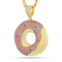 Donut Necklace 13 Donut Necklace -King Ice Shop donut necklace 14k gold 1 5 king ice 36540288860335