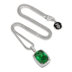 Emerald Crown Julz Necklace -King Ice Shop emerald crown julz necklace king ice 30540020580527