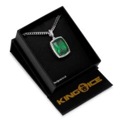 Emerald Crown Julz Necklace -King Ice Shop emerald crown julz necklace king ice 30540021137583