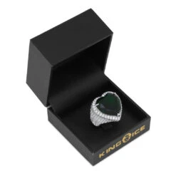 Emerald Heart Ring -King Ice Shop emerald heart ring king ice 17326061158454