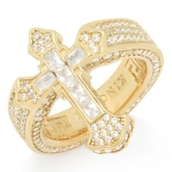 Fleur De Lis Cross Ring
