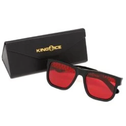 Mt. Olympus Rollie Red Sunglasses -King Ice Shop gold link shades with glossy black frame red tint lenses king ice 14876878831670