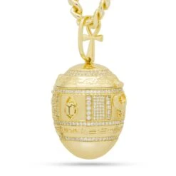 Golden Stash Egg Of The Pharaoh Necklace -King Ice Shop golden stash egg of the pharaoh necklace 14k gold 3 1 king ice 30535938867375