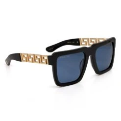 Olympic Greek Blue Sunglasses -King Ice Shop greek key shades with glossy black square frame blue tint lenses king ice 14876816244790