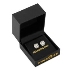 Halo Cushion-Cut Stud Earrings 7 Halo Cushion-Cut Stud Earrings -King Ice Shop halo cushion cut stud earrings king ice 32236738314415