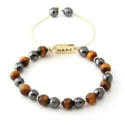 Hematite Tigers Eye Bracelet By MARZ