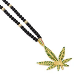 High Rise Cannabis Leaf Necklace -King Ice Shop high rise cannabis leaf necklace 14k gold gold plated 2 king ice 34601518596271