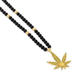 High Rise Cannabis Leaf Necklace -King Ice Shop high rise cannabis leaf necklace king ice 34601518923951