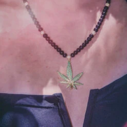 High Rise Cannabis Leaf Necklace -King Ice Shop high rise cannabis leaf necklace king ice 35117680853167