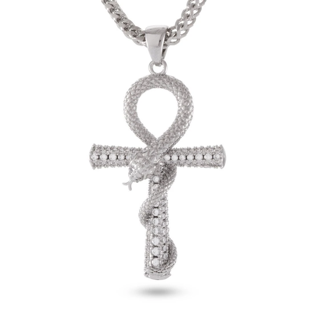 Iced-Out Apep And Ankh Key Necklace 5 Iced-Out Apep And Ankh Key Necklace - Image 5