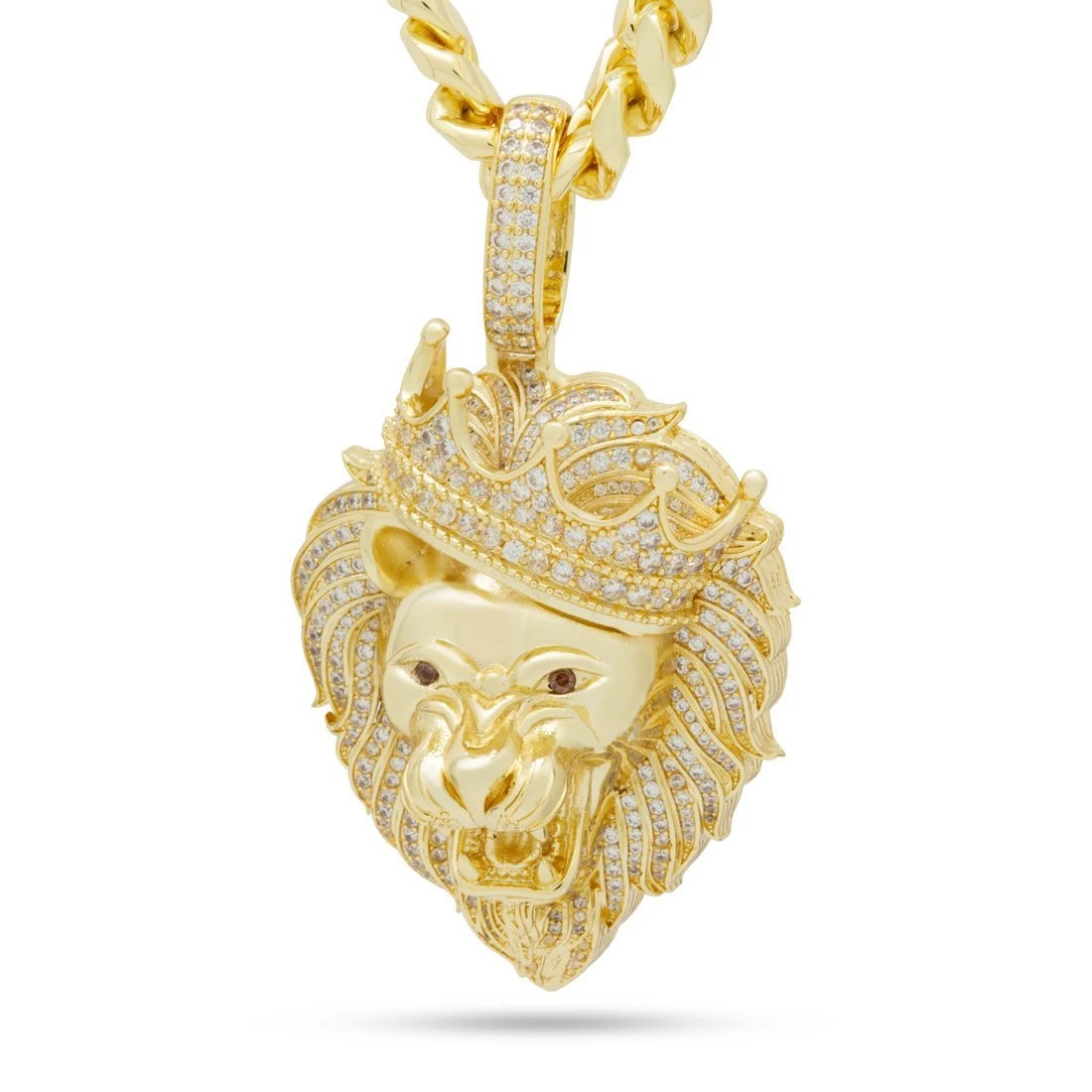 Iced Classic Roaring Lion Necklace 1 Iced Classic Roaring Lion Necklace