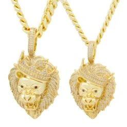 Iced Classic Roaring Lion Necklace 14 Iced Classic Roaring Lion Necklace -King Ice Shop iced classic roaring lion necklace king ice 30591881248943