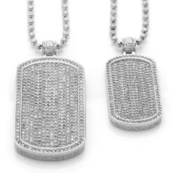 Iced Dog Tag Necklace 25 Iced Dog Tag Necklace -King Ice Shop iced dog tag necklace king ice 30526315790511