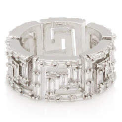 Iced Greek Key Ring 16 Iced Greek Key Ring -King Ice Shop iced greek key ring king ice 30537253060783