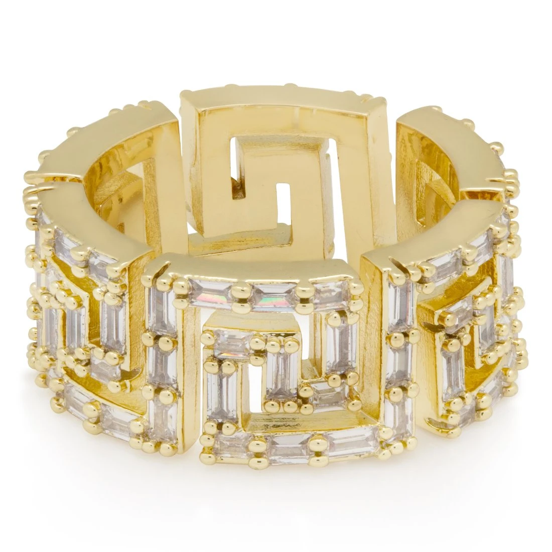 Iced Greek Key Ring 2 Iced Greek Key Ring - Image 2