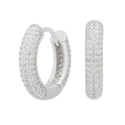 Iced Hoop Earrings 6 Iced Hoop Earrings -King Ice Shop iced hoop earrings sterling silver white gold 14mm king ice 30923225890991