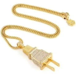 Iced Plug Necklace -King Ice Shop iced plug necklace king ice 30466034466991