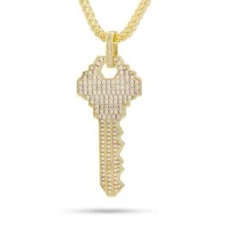 Key To Love Necklace Set -King Ice Shop key to love necklace set 14k gold 2 1 king ice 14886371721270