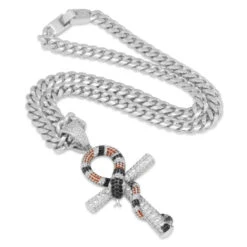 King Snake Ankh Key Necklace -King Ice Shop king snake ankh necklace king ice 30597880578223