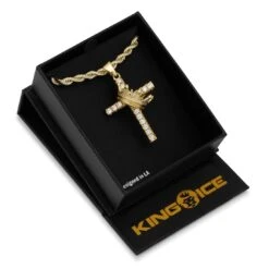 Kingdom Cross Necklace -King Ice Shop kingdom cross necklace king ice 30589841244335