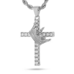 Kingdom Cross Necklace -King Ice Shop kingdom cross necklace white gold 1 9 king ice 30590662738095