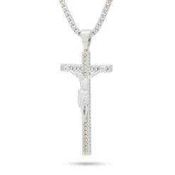 Latin Crucifix Necklace 18 Latin Crucifix Necklace -King Ice Shop latin crucifix necklace white gold 2 1 king ice 30591541215407