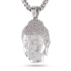 Mini Polished Buddha Necklace 17 Mini Polished Buddha Necklace -King Ice Shop mini polished buddha necklace white gold 1 4 king ice 30531342532783