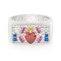Multi-Color Crown Julz Ring 14 Multi-Color Crown Julz Ring -King Ice Shop multi color crown julz ring king ice 36715225907375