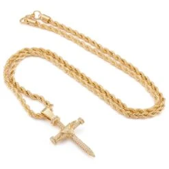 Nail Cross Necklace -King Ice Shop nail cross necklace king ice 30528285835439