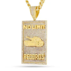 No Limit Records X King Ice - 98 Dynasty Dog Tag Necklace -King Ice Shop no limit records x king ice no limit dog tag necklace 14k gold 3 1 king ice 34064214524079