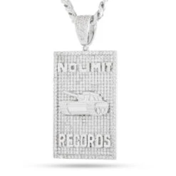 No Limit Records X King Ice - 98 Dynasty Dog Tag Necklace -King Ice Shop no limit records x king ice no limit dog tag necklace white gold 3 1 king ice 34064214360239
