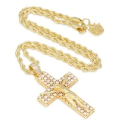 Notorious B.I.G. X King Ice - Biggie Crucifix Necklace -King Ice Shop notorious b i g x king ice biggie crucifix necklace king ice 30561819951279