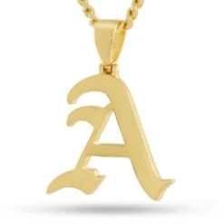 Old English Letter "A" Necklace