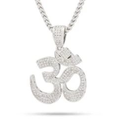 Om Necklace -King Ice Shop om necklace white gold 1 6 king ice 30546046746799