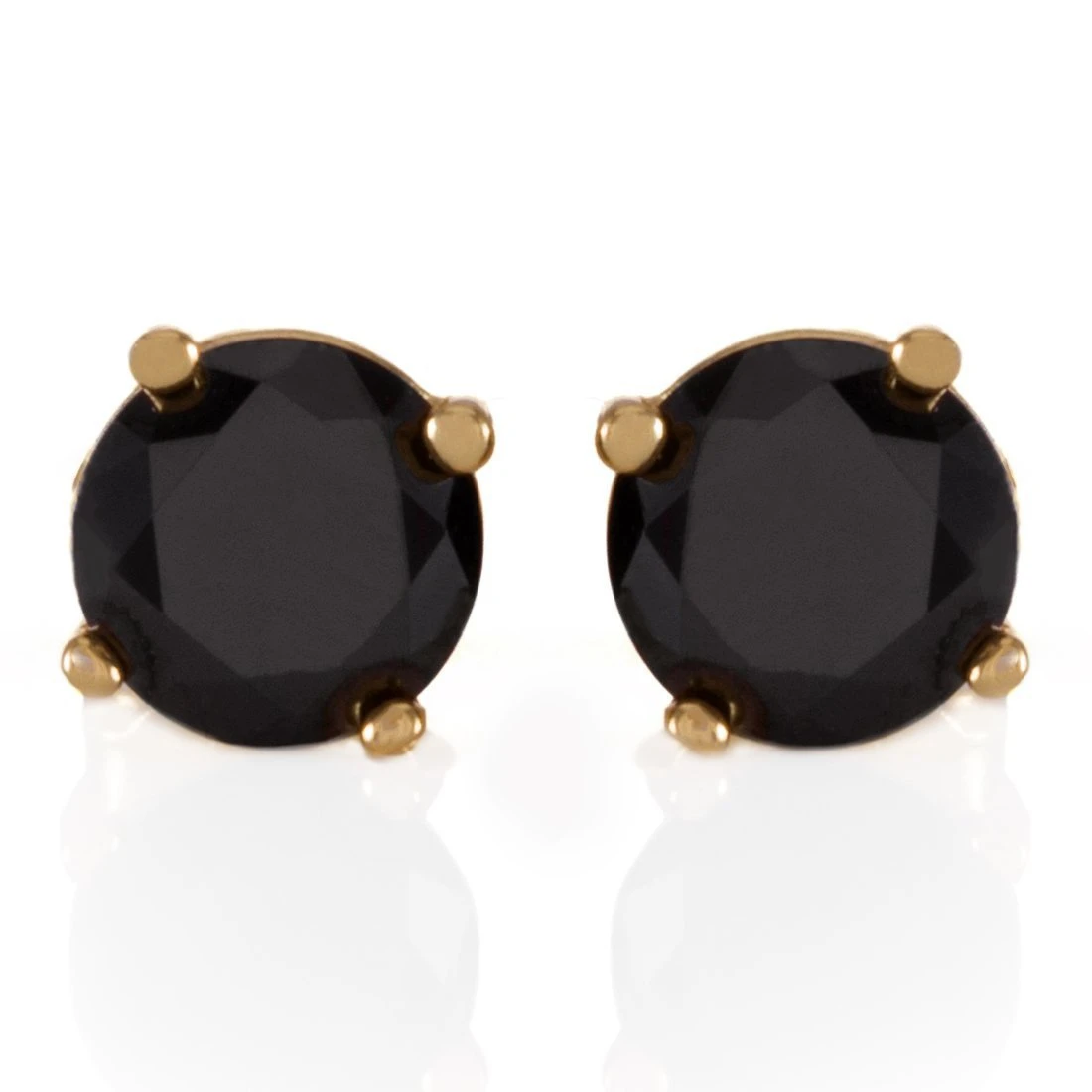 Onyx Brilliant-Cut Stud Earrings 2 Onyx Brilliant-Cut Stud Earrings - Image 2
