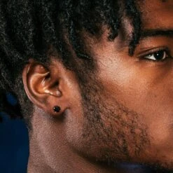 Onyx Brilliant-Cut Stud Earrings 6 Onyx Brilliant-Cut Stud Earrings -King Ice Shop onyx brilliant cut stud earrings king ice 32248865259695