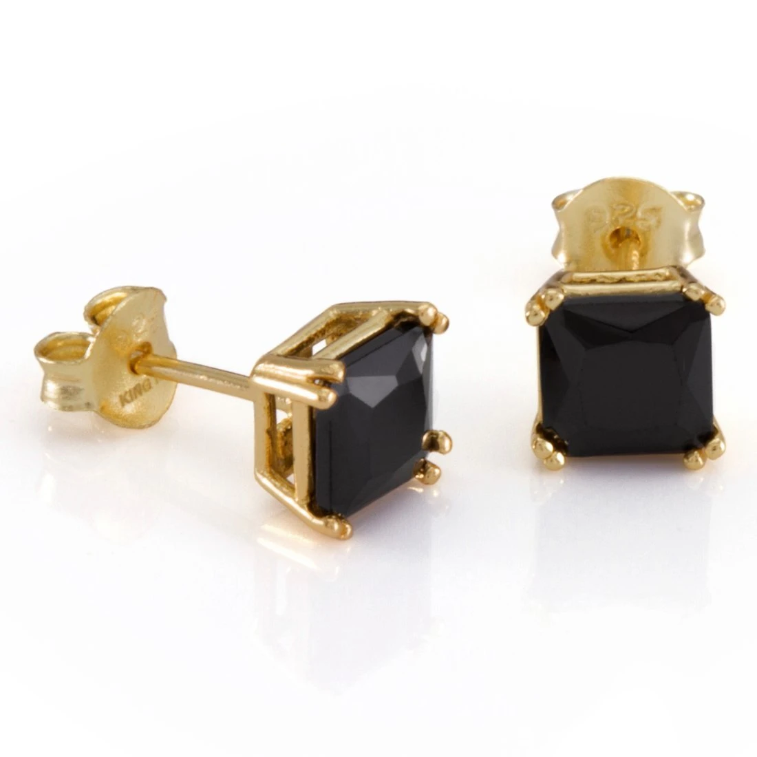 Onyx Princess-Cut Stud Earrings 2 Onyx Princess-Cut Stud Earrings - Image 2