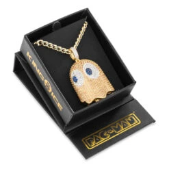 PAC-MAN X King Ice - 3D Clyde Necklace -King Ice Shop pac man x king ice 3d clyde necklace 2 1 14k gold king ice 36320296468655