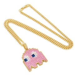 PAC-MAN X King Ice - Pixel Pinky Necklace 11 PAC-MAN X King Ice - Pixel Pinky Necklace -King Ice Shop pacman x king ice pinky necklace king ice 35371526324399