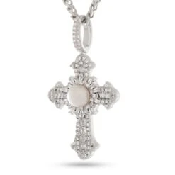 Pearl Of Wisdom Cross Necklace 12 Pearl Of Wisdom Cross Necklace -King Ice Shop pearl of wisdom cross necklace white gold king ice 37169286873263