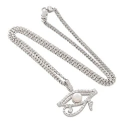 Pearl Of Wisdom Eye Of Ra Necklace -King Ice Shop pearl of wisdom eye of ra necklace king ice 37169228218543