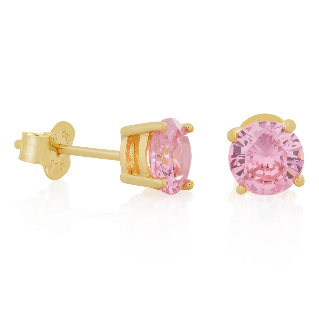 Pink Brilliant-Cut Stud Earrings 1 Pink Brilliant-Cut Stud Earrings